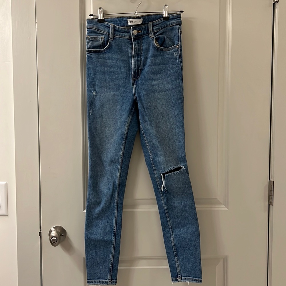 Zara ripped skinny jeans